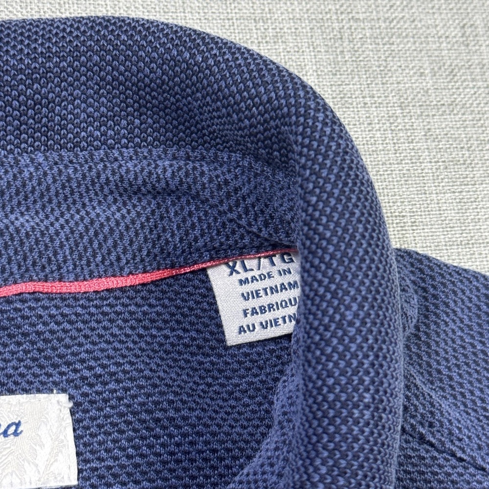 Tommy Bahama Polo Shirt Mens XL Blue Short Sleeve Modal Polyester Performance - Picture 3 of 11